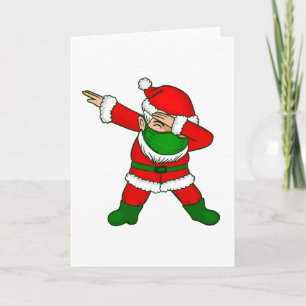 covid christmas face mask santa claus dabbing invitation