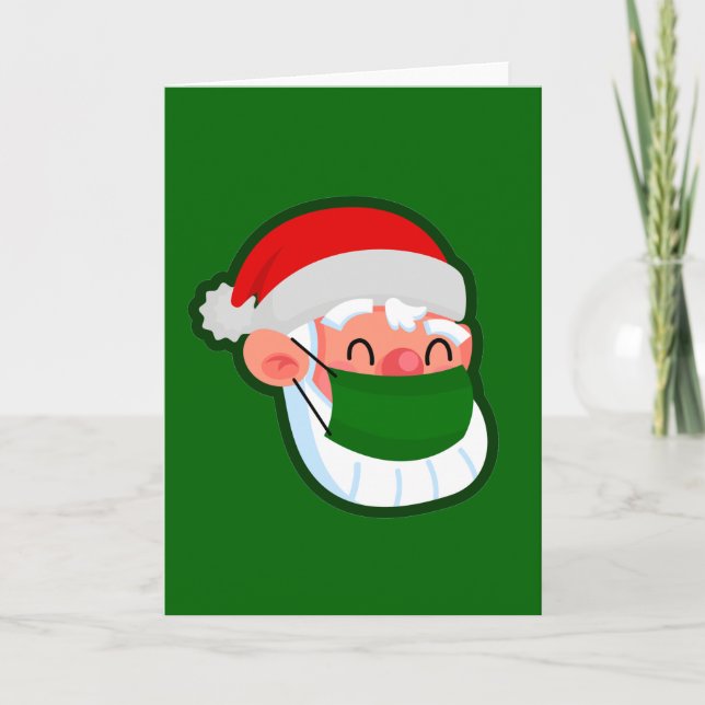 covid christmas face mask santa invitation (Front)