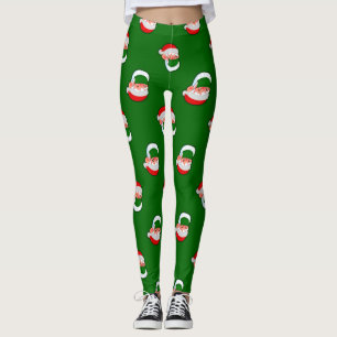 covid christmas face mask santa leggings