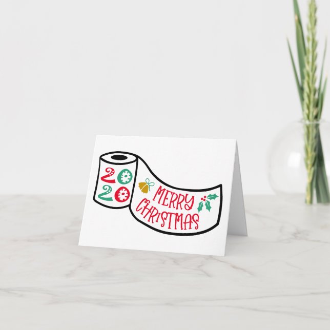 Covid Christmas Humour | 2020 Toilet Paper Roll Holiday Card (Front)
