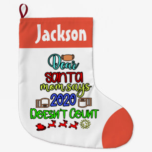 COVID Christmas Stockings- Quarantine Pandemic Lar Large Christmas Stocking