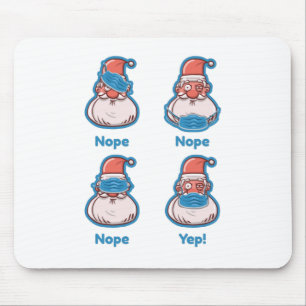 covid face mask santa claus xmas mouse pad