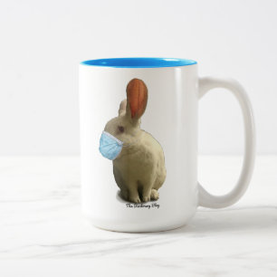 COVID Mask Bunny Mug - Blue
