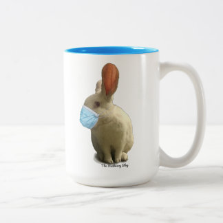 COVID Mask Bunny Mug - Blue