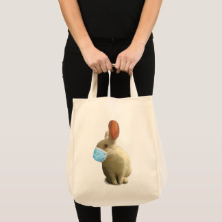 COVID Mask Bunny Tote Bag
