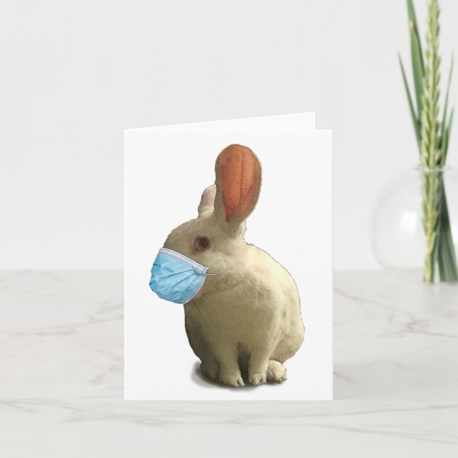 COVID Mask Rabbit All-Occasion Greeting Card (Front)