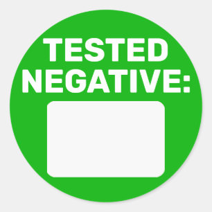 Covid Negative Write On Classic Round Sticker