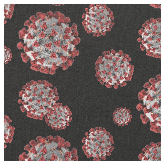 covid pathogen print coronavirus seamless pattern fabric (Close Up)