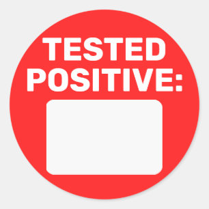 Covid Positive Write On Classic Round Sticker