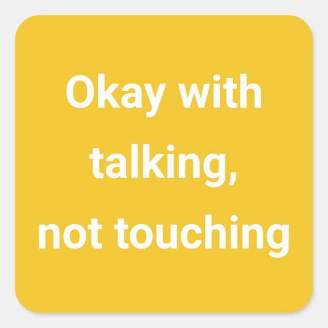 Covid Social Distancing Colour Coded Yellow Square Sticker (Front)