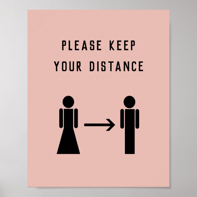 Covid Social Distancing Salon Business Pink Poster (Front)