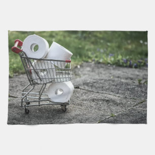 Covid Toilet Paper Shopping Tea Towel