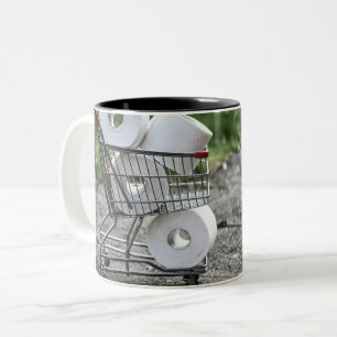 Covid Toilet Paper Shopping Two-Tone Coffee Mug