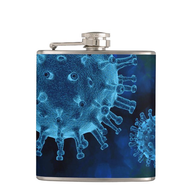 Covid Virus Infection Pathogen Hip Flask (Front)
