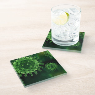 Covid Virus Pathogen Infection Glass Coaster
