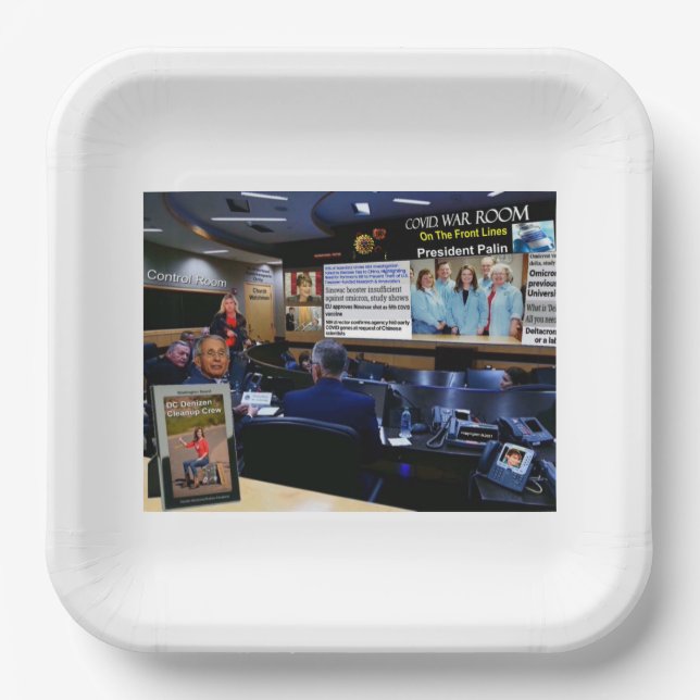 Covid. war room paper plate (Front)