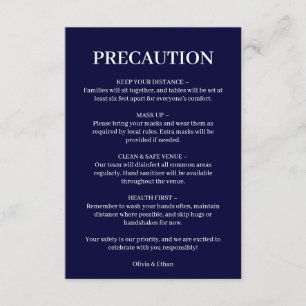 Covid Wedding Safety Blue Scandi Card