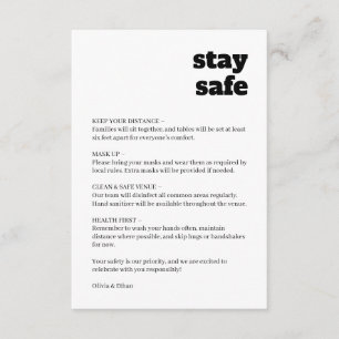 Covid Wedding Safety Modern Retro Card