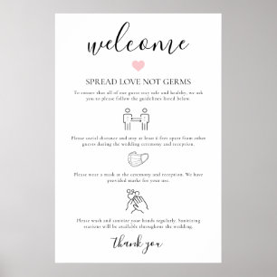 Covid Wedding Safety Rules Welcome Sign