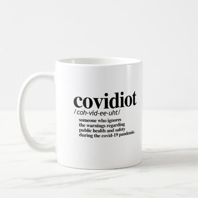 Covidiot Definition Coffee Mug (Left)