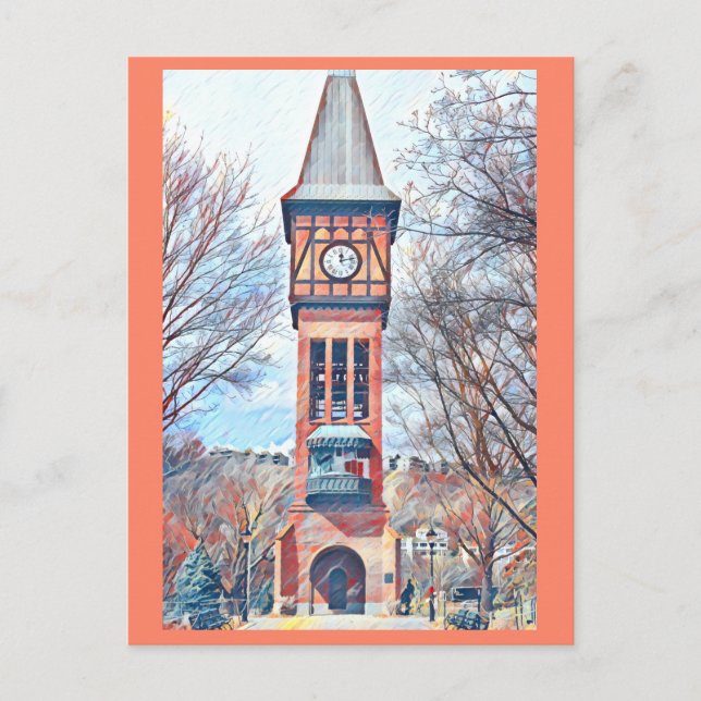 Covington, MY Goebel Park Clock Tower Painting Postcard (Front)