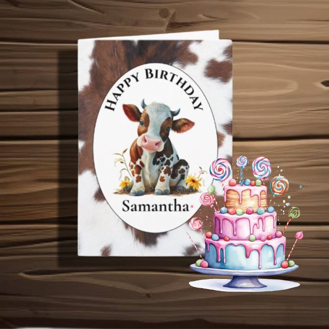 Cow 1st Birthday Card (Creator Uploaded)