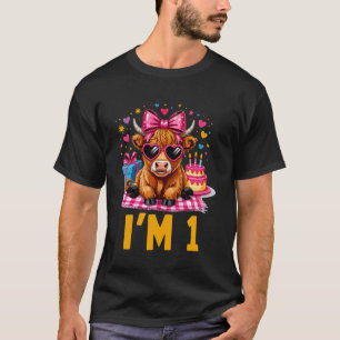 Cow 1st Birthday Farm Animal Cute Toddler T-Shirt