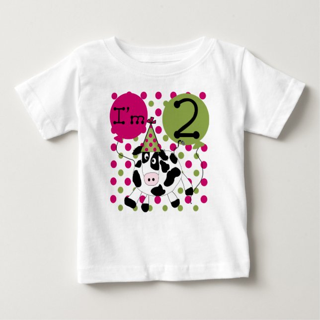 Cow 2nd Birthday Baby T-Shirt (Front)