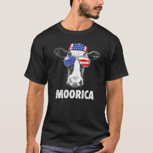 Cow 4th Of July Moorica Merica Men American Flag S T-Shirt