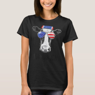 Cow 4th Of July Moorica Merica Men American Flag S T-Shirt