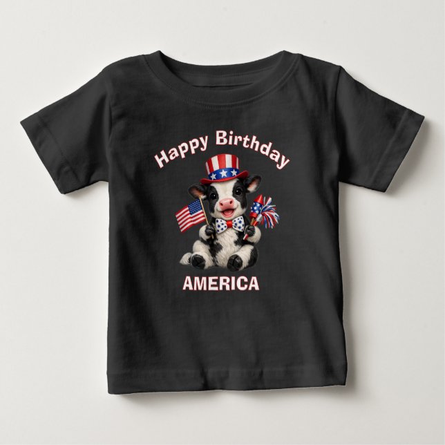 Cow (5b) Patriotic Kid T-Shirt (Front)