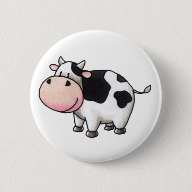 Cow 6 Cm Round Badge (Front)