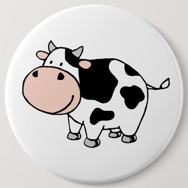Cow 6 Cm Round Badge (Front)
