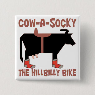 Cow A Socky 15 Cm Square Badge