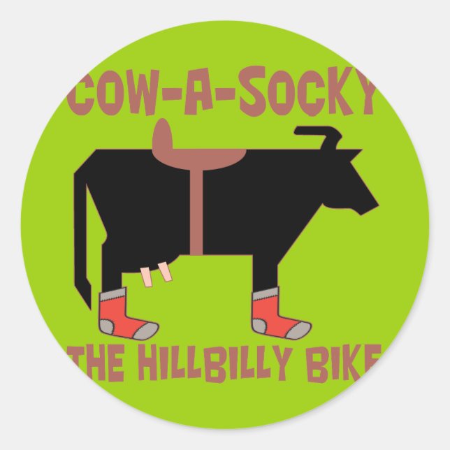 Cow A Socky Classic Round Sticker (Front)