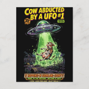 Cow Abducted by a UFO #1 Postcard