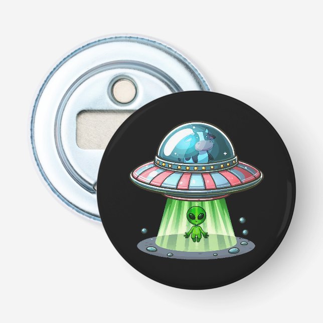 Cow Abducting Alien Bottle Opener (Front)