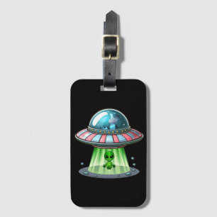 Cow Abducting Alien Luggage Tag