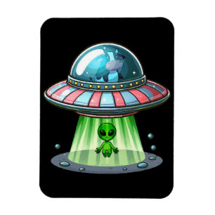 Cow Abducting Alien Magnet