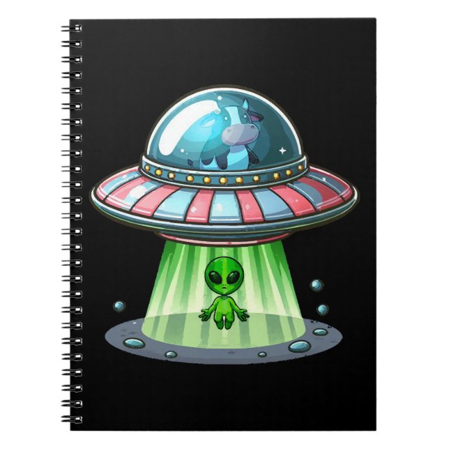 Cow Abducting Alien Notebook (Front)
