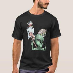 Cow Alien Ufo Spaceship Galaxy Science Fiction T-Shirt