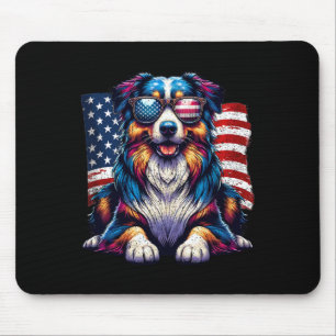Cow America Flag 4th Of July Beef Cow Face Flag  Mouse Pad