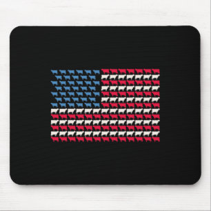 Cow American Flag Heifer Us 4th Of July Farm Cattl Mouse Pad