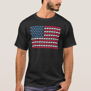 Cow American Flag Heifer Us 4th Of July Farm Cattl T-Shirt