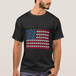 Cow American Flag Heifer Us 4th Of July Farm Cattl T-Shirt