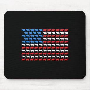 Cow American Flag July 4th Farmer Cattle USA Heife Mouse Pad