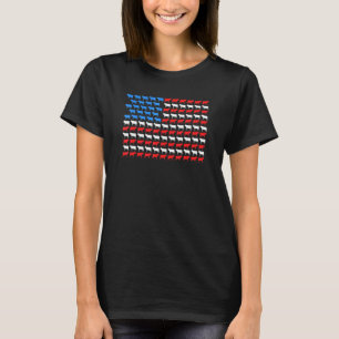 Cow American Flag July 4th Farmer Cattle Usa Heife T-Shirt
