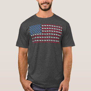 Cow American USA Flag Patriotic Farmer Cow Lover D T-Shirt