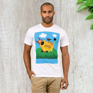 Cow And Blackbird Mens T-Shirt