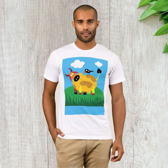 Cow And Blackbird Mens T-Shirt (Creator Uploaded)
